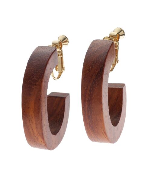 dazzlin（ダズリン）の「ウッドライクラウンドイヤリング（イヤリング・レディース・オフホワイト/ブラウン・FREE）」の8枚目の写真