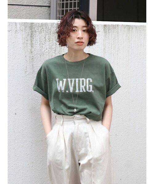 Ungrid（アングリッド）の「ビッグロゴルーズTee（Tシャツ/カットソー・レディース・オフホワイト/チャコールグレー/グリーン・FREE）」の5枚目の写真