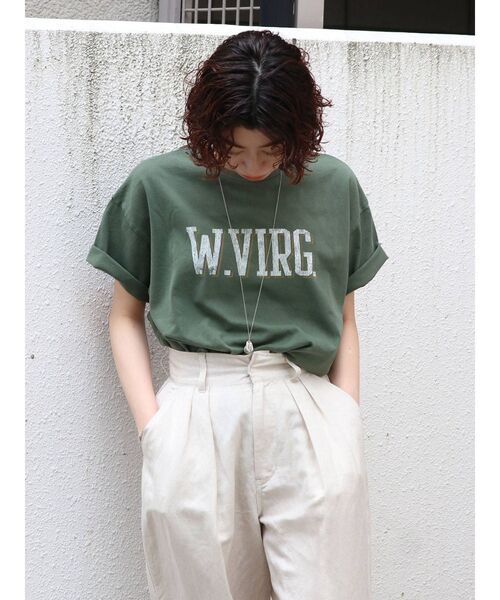 Ungrid（アングリッド）の「ビッグロゴルーズTee（Tシャツ/カットソー・レディース・オフホワイト/チャコールグレー/グリーン・FREE）」の6枚目の写真