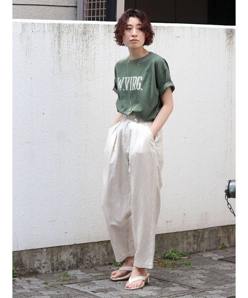 Ungrid（アングリッド）の「ビッグロゴルーズTee（Tシャツ/カットソー・レディース・オフホワイト/チャコールグレー/グリーン・FREE）」の7枚目の写真