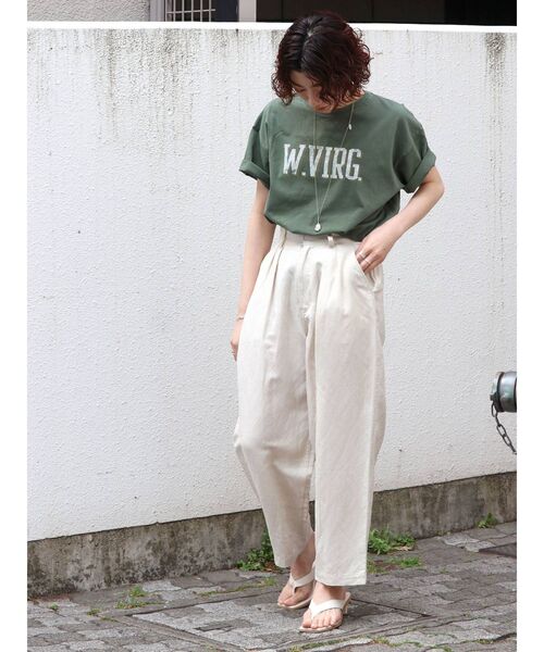 Ungrid（アングリッド）の「ビッグロゴルーズTee（Tシャツ/カットソー・レディース・オフホワイト/チャコールグレー/グリーン・FREE）」の8枚目の写真