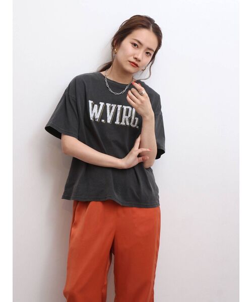 Ungrid（アングリッド）の「ビッグロゴルーズTee（Tシャツ/カットソー・レディース・オフホワイト/チャコールグレー/グリーン・FREE）」の10枚目の写真