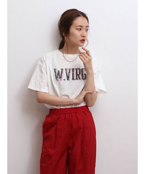 Ungrid（アングリッド）の「ビッグロゴルーズTee（Tシャツ/カットソー・レディース・オフホワイト/チャコールグレー/グリーン・FREE）」の13枚目の写真