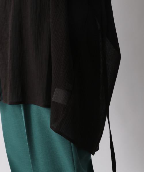 LOWRYS FARM（ローリーズファーム）の「ヨウリュウボイルチュニック６Ｓ　950058（シャツ/ブラウス・レディース・オフホワイト/ブラック/グリーン/ブルー・FREE）」の11枚目の写真