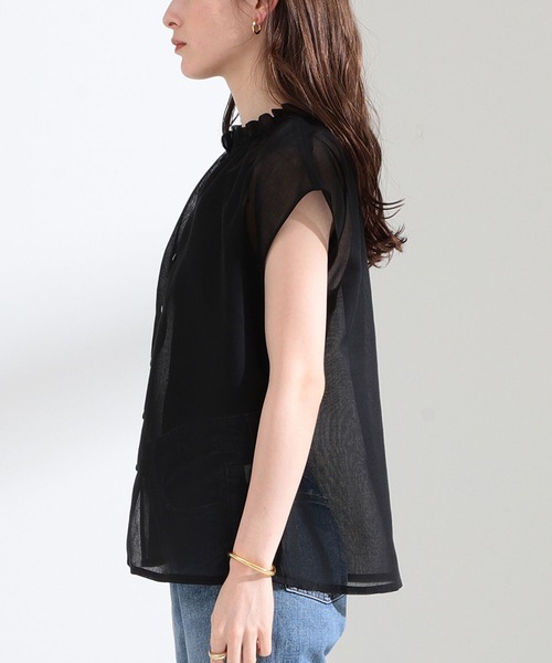 Ray BEAMS(レイビームス)の「Ray BEAMS / シアー ギャザー ハイネック ブラウス(シャツ/ブラウス・レディース・ブラック/ミント・ONE SIZE)」の20枚目の写真