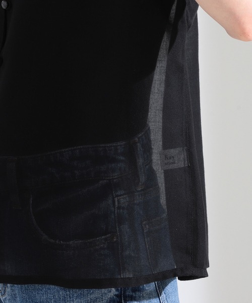 Ray BEAMS(レイビームス)の「Ray BEAMS / シアー ギャザー ハイネック ブラウス(シャツ/ブラウス・レディース・ブラック/ミント・ONE SIZE)」の14枚目の写真