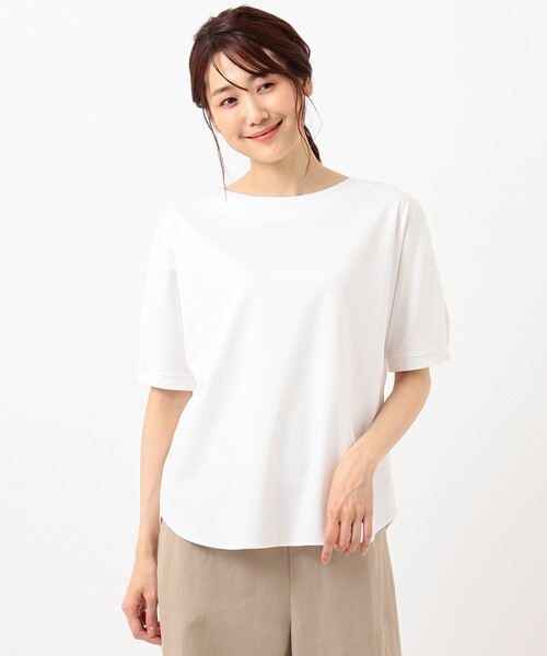 J.PRESS(ジェイプレス)の「【UVケア・消臭効果・接触冷感】コンパクトコットンスムース ドルマンスリーブ カットソー(Tシャツ/カットソー・レディース・ホワイト系/グレー系/ダークブラウン系/ベージュ系/ピンク系/スモーキーグリーン系・T13)」の15枚目の写真