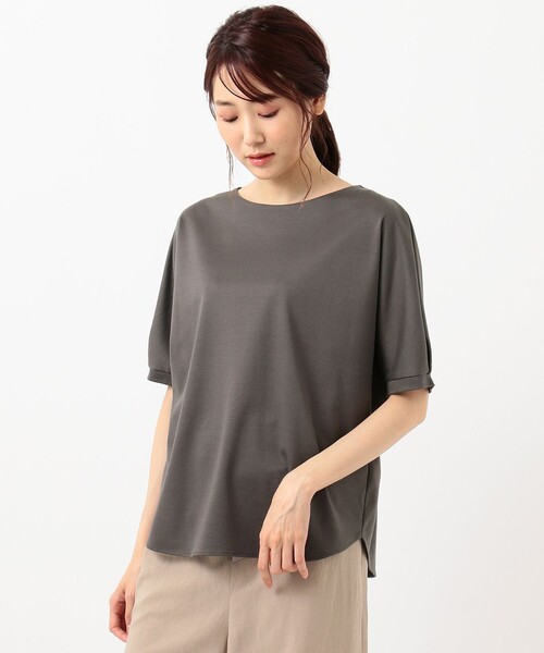 J.PRESS(ジェイプレス)の「【UVケア・消臭効果・接触冷感】コンパクトコットンスムース ドルマンスリーブ カットソー(Tシャツ/カットソー・レディース・ホワイト系/グレー系/ダークブラウン系/ベージュ系/ピンク系/スモーキーグリーン系・T13)」の17枚目の写真