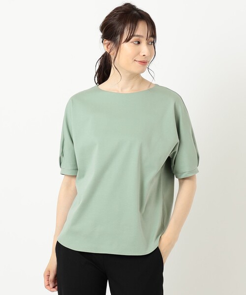 J.PRESS(ジェイプレス)の「【UVケア・消臭効果・接触冷感】コンパクトコットンスムース ドルマンスリーブ カットソー(Tシャツ/カットソー・レディース・ホワイト系/グレー系/ダークブラウン系/ベージュ系/ピンク系/スモーキーグリーン系・T13)」の19枚目の写真