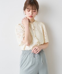 natural couture | バンドカラーフレアレースブラウス(シャツ/ブラウス)