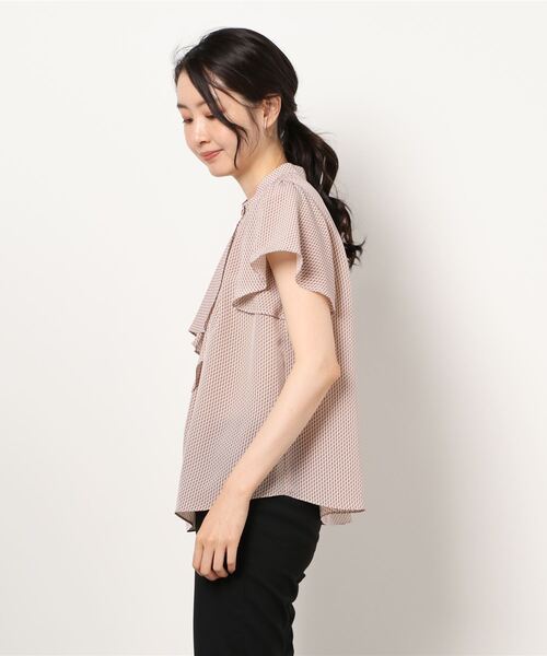 TITE IN THE STORE(ティテ インザ ストア)の「レトロ小紋ボウタイフリル半袖ブラウス(シャツ/ブラウス・レディース・オフホワイト/ベージュ/ブラック/ブラウン・38)」の10枚目の写真