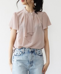 TITE IN THE STORE | レトロ小紋ボウタイフリル半袖ブラウス(シャツ/ブラウス)