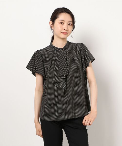 TITE IN THE STORE(ティテ インザ ストア)の「レトロ小紋ボウタイフリル半袖ブラウス(シャツ/ブラウス・レディース・オフホワイト/ベージュ/ブラック/ブラウン・38)」の12枚目の写真