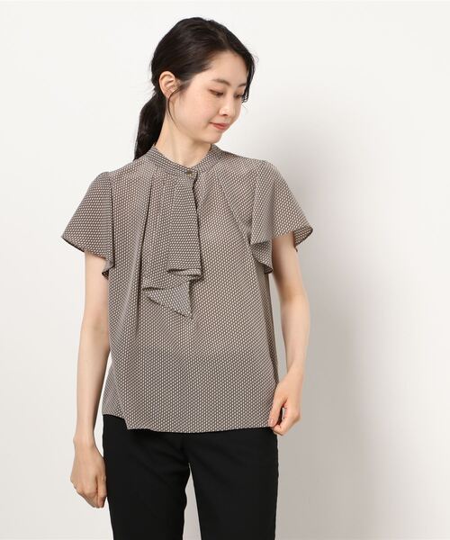 TITE IN THE STORE(ティテ インザ ストア)の「レトロ小紋ボウタイフリル半袖ブラウス(シャツ/ブラウス・レディース・オフホワイト/ベージュ/ブラック/ブラウン・38)」の13枚目の写真