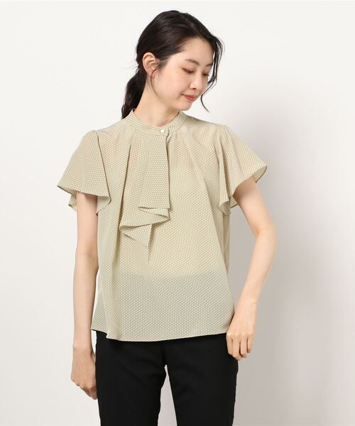 TITE IN THE STORE(ティテ インザ ストア)の「レトロ小紋ボウタイフリル半袖ブラウス(シャツ/ブラウス・レディース・オフホワイト/ベージュ/ブラック/ブラウン・38)」の14枚目の写真