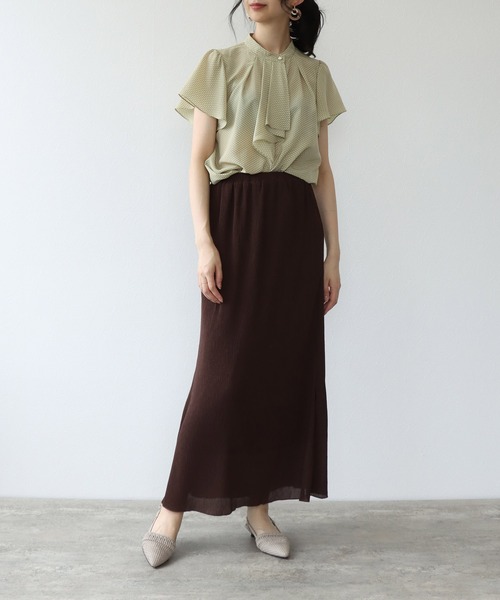 TITE IN THE STORE(ティテ インザ ストア)の「レトロ小紋ボウタイフリル半袖ブラウス(シャツ/ブラウス・レディース・オフホワイト/ベージュ/ブラック/ブラウン・38)」の7枚目の写真