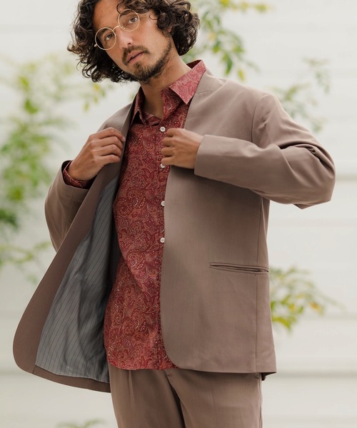 CAMBIO(カンビオ)の「ms4704-ペイズリー総柄ブロードシャツ(シャツ/ブラウス・メンズ・ブラック/レッド/ネイビー・L/S/M)」の5枚目の写真