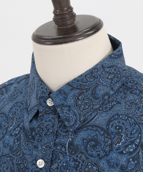 セール】ms4704-ペイズリー総柄ブロードシャツ（シャツ/ブラウス