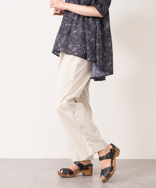 PUAL CE CIN（ピュアルセシン）の「JAPAN　MADEオーガニックツイルストレッチパンツ（その他パンツ・レディース・ネイビー/ライトベージュ/グレイッシュベージュ・FREE）」の2枚目の写真