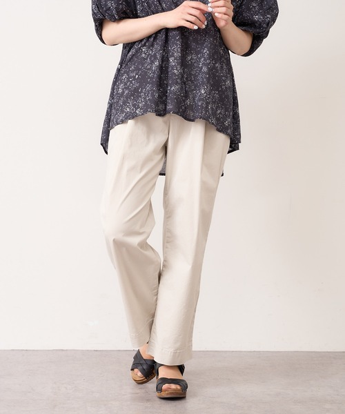 PUAL CE CIN（ピュアルセシン）の「JAPAN　MADEオーガニックツイルストレッチパンツ（その他パンツ・レディース・ネイビー/ライトベージュ/グレイッシュベージュ・FREE）」の5枚目の写真