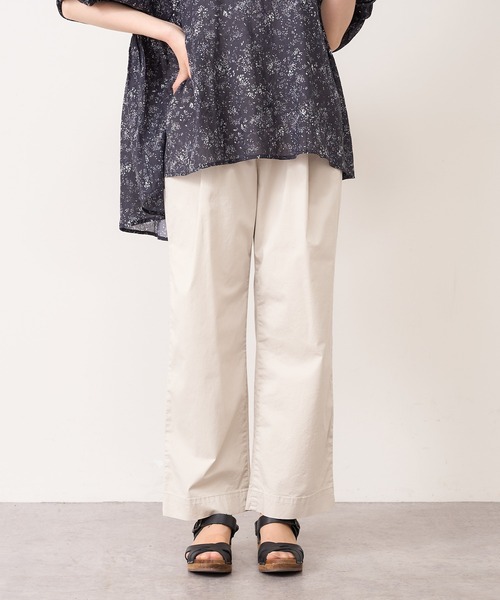 PUAL CE CIN（ピュアルセシン）の「JAPAN　MADEオーガニックツイルストレッチパンツ（その他パンツ・レディース・ネイビー/ライトベージュ/グレイッシュベージュ・FREE）」の4枚目の写真