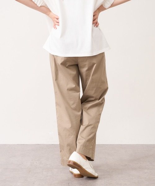 PUAL CE CIN（ピュアルセシン）の「JAPAN　MADEオーガニックツイルストレッチパンツ（その他パンツ・レディース・ネイビー/ライトベージュ/グレイッシュベージュ・FREE）」の16枚目の写真