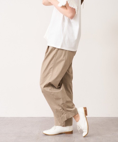 PUAL CE CIN（ピュアルセシン）の「JAPAN　MADEオーガニックツイルストレッチパンツ（その他パンツ・レディース・ネイビー/ライトベージュ/グレイッシュベージュ・FREE）」の15枚目の写真