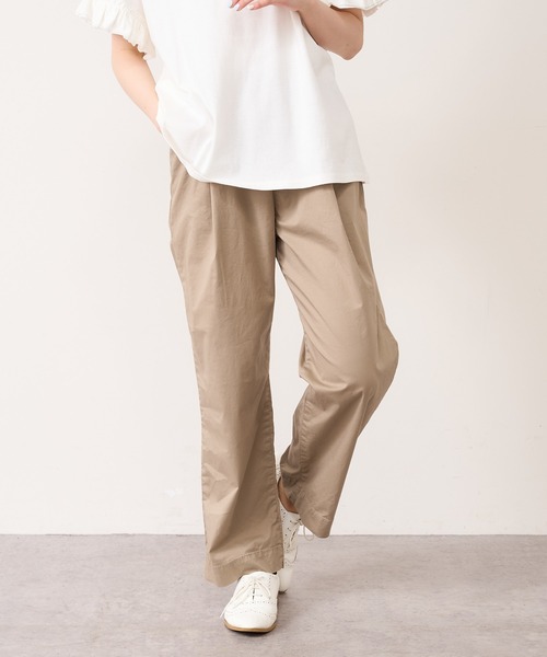 PUAL CE CIN（ピュアルセシン）の「JAPAN　MADEオーガニックツイルストレッチパンツ（その他パンツ・レディース・ネイビー/ライトベージュ/グレイッシュベージュ・FREE）」の14枚目の写真