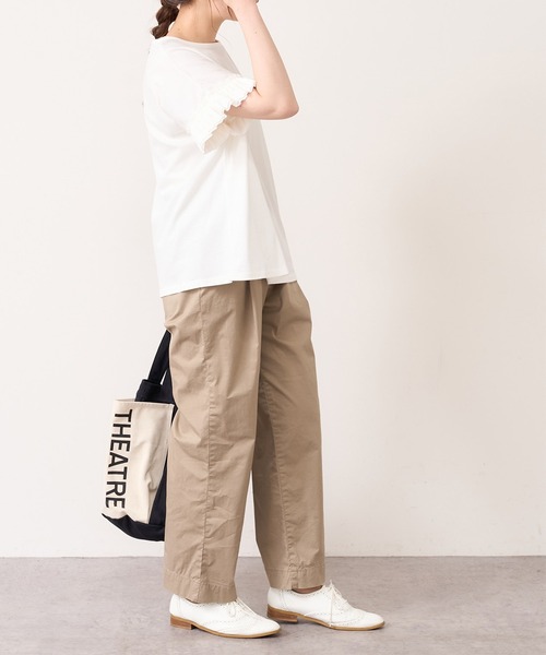 PUAL CE CIN（ピュアルセシン）の「JAPAN　MADEオーガニックツイルストレッチパンツ（その他パンツ・レディース・ネイビー/ライトベージュ/グレイッシュベージュ・FREE）」の18枚目の写真