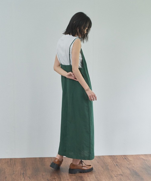 audrey and john wad（オードリーアンドジョンワッド）の「【Audrey and John Wad】キャミワンピース×ノースリーブトップス（セット）（ワンピース・レディース・ブラック/ベージュ/グリーン・FREE）」の14枚目の写真