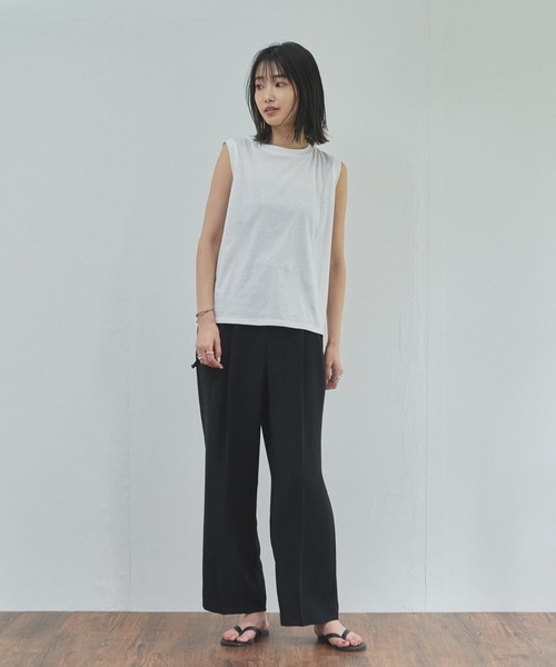 audrey and john wad（オードリーアンドジョンワッド）の「【Audrey and John Wad】キャミワンピース×ノースリーブトップス（セット）（ワンピース・レディース・ブラック/ベージュ/グリーン・FREE）」の9枚目の写真