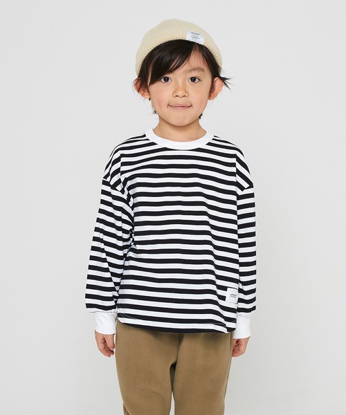 GENERATOR（ジェネレーター）の「GENERATOR/ジェネレーター  ボーダー L/STシャツ（Tシャツ/カットソー・キッズ・ブラック/グリーン・S/M/L/XL）」の2枚目の写真