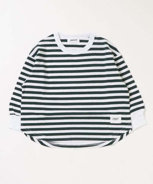 GENERATOR（ジェネレーター）の「GENERATOR/ジェネレーター  ボーダー L/STシャツ（Tシャツ/カットソー・キッズ・ブラック/グリーン・S/M/L/XL）」の8枚目の写真