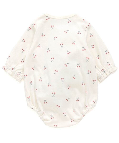 Ampersand(アンパサンド)の「さくらんぼ柄ボディースーツ(肌着・キッズ・アイボリー/ラベンダー・70/80/60)」の3枚目の写真