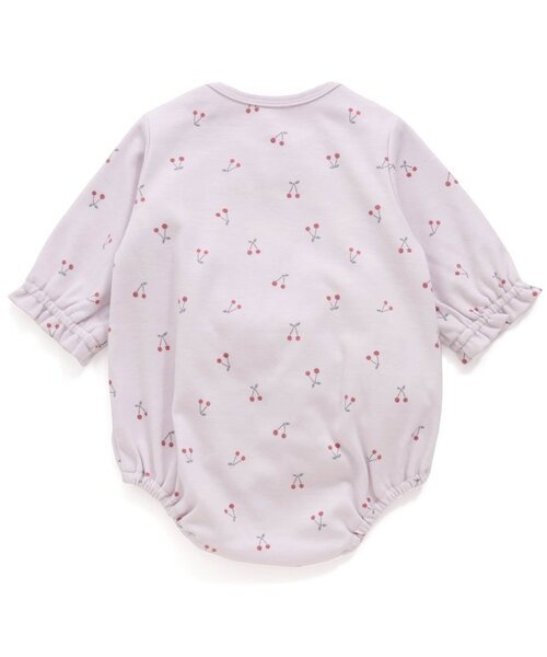 Ampersand(アンパサンド)の「さくらんぼ柄ボディースーツ(肌着・キッズ・アイボリー/ラベンダー・70/80/60)」の4枚目の写真