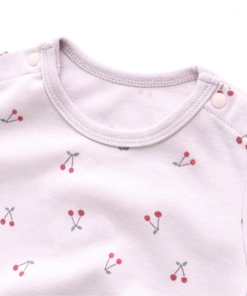 Ampersand(アンパサンド)の「さくらんぼ柄ボディースーツ(肌着・キッズ・アイボリー/ラベンダー・70/80/60)」の5枚目の写真