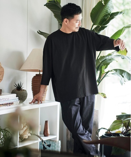 Sunny clouds（サニークラウズ）の「サニークラウズ　半端袖Ｔシャツ（Tシャツ/カットソー・メンズ・オレンジ系その他/ブラック・SMALL/LARGE/MEDIUM/BL）」の5枚目の写真