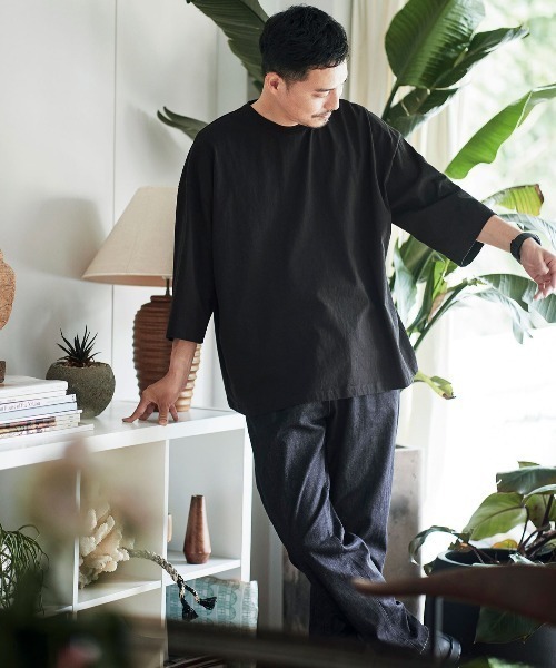 Sunny clouds（サニークラウズ）の「サニークラウズ　半端袖Ｔシャツ（Tシャツ/カットソー・メンズ・オレンジ系その他/ブラック・SMALL/LARGE/MEDIUM/BL）」の6枚目の写真