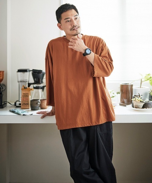 Sunny clouds（サニークラウズ）の「サニークラウズ　半端袖Ｔシャツ（Tシャツ/カットソー・メンズ・オレンジ系その他/ブラック・SMALL/LARGE/MEDIUM/BL）」の10枚目の写真