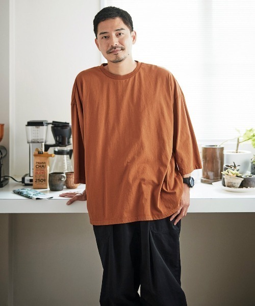 Sunny clouds（サニークラウズ）の「サニークラウズ　半端袖Ｔシャツ（Tシャツ/カットソー・メンズ・オレンジ系その他/ブラック・SMALL/LARGE/MEDIUM/BL）」の11枚目の写真