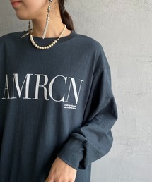 【WEB限定】[Americana/アメリカーナ] 丸胴 ロゴプリントロンT