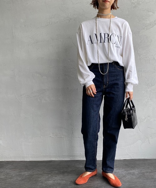 AMERICANA（アメリカーナ）の「【WEB限定】[Americana/アメリカーナ] 丸胴 ロゴプリントロンT（Tシャツ/カットソー・レディース・スミクロ/ホワイト/杢グレー・ONE SIZE）」の19枚目の写真