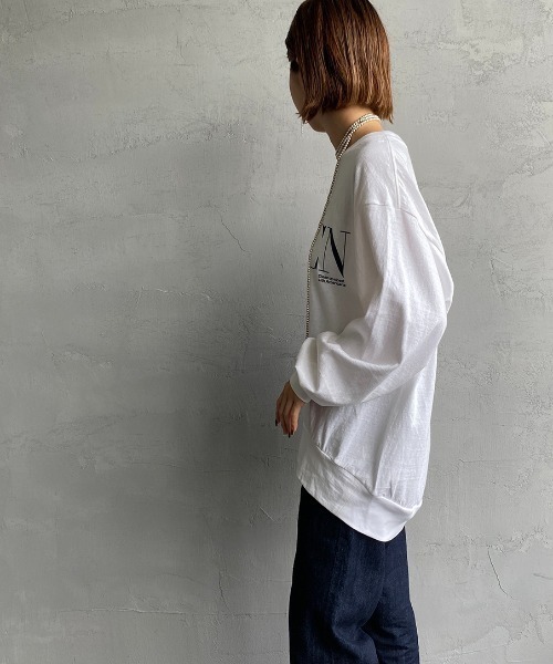 AMERICANA（アメリカーナ）の「【WEB限定】[Americana/アメリカーナ] 丸胴 ロゴプリントロンT（Tシャツ/カットソー・レディース・スミクロ/ホワイト/杢グレー・ONE SIZE）」の20枚目の写真