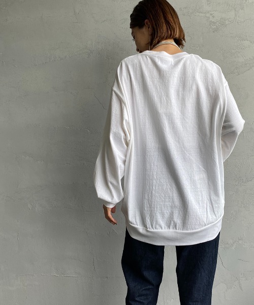 AMERICANA（アメリカーナ）の「【WEB限定】[Americana/アメリカーナ] 丸胴 ロゴプリントロンT（Tシャツ/カットソー・レディース・スミクロ/ホワイト/杢グレー・ONE SIZE）」の5枚目の写真