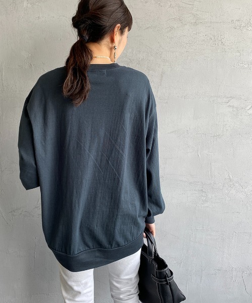 AMERICANA（アメリカーナ）の「【WEB限定】[Americana/アメリカーナ] 丸胴 ロゴプリントロンT（Tシャツ/カットソー・レディース・スミクロ/ホワイト/杢グレー・ONE SIZE）」の6枚目の写真