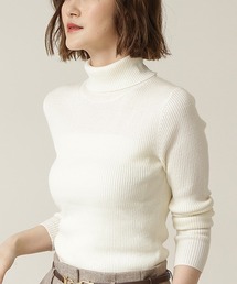NATURAL BEAUTY BASIC | ウールブレンドリブ タートル(ニット/セーター)