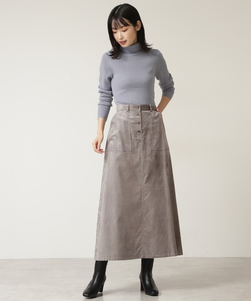 NATURAL BEAUTY BASIC（ナチュラルビューティーベーシック）の「ウールブレンドリブ タートル（ニット/セーター・レディース・ブラック/グレー/オフホワイト/ホワイト系その他/ブルー・MEDIUM）」の16枚目の写真