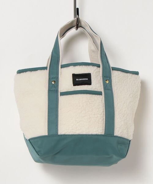 CONVERSE（コンバース）の「【CONVERSE/コンバース】ブランドロゴ ボア＆ツイル ミニトートバッグ（トートバッグ・レディース・ブラック/ベージュ/ブルーグリーン・FREE）」の10枚目の写真
