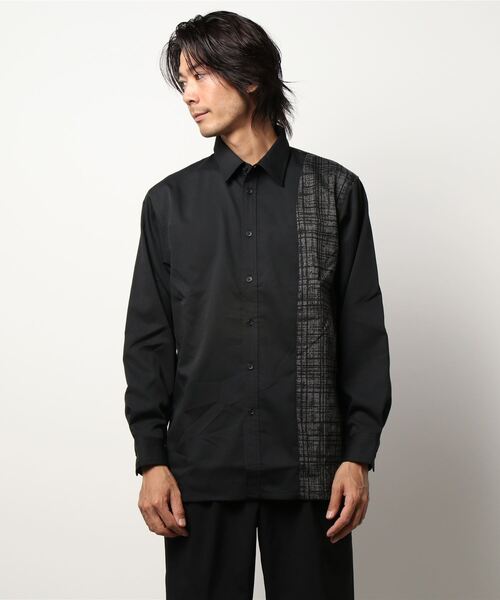 semantic design（セマンティックデザイン）の「シェラック/SHELLAC チェックプリント配色 長袖シャツ（シャツ/ブラウス・メンズ・ブラック・MEDIUM/LARGE/X-LARGE/S）」の2枚目の写真