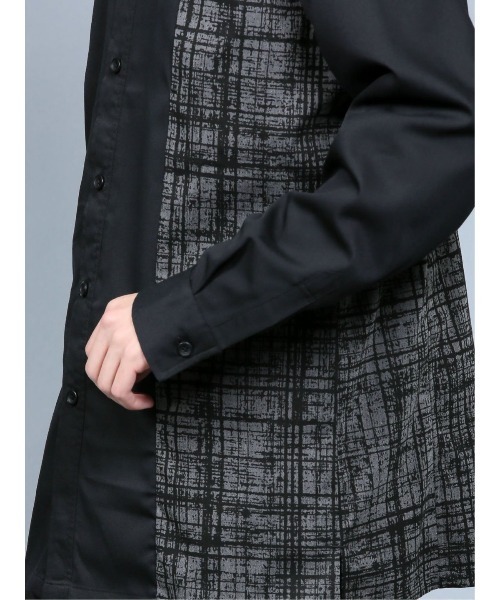 semantic design（セマンティックデザイン）の「シェラック/SHELLAC チェックプリント配色 長袖シャツ（シャツ/ブラウス・メンズ・ブラック・MEDIUM/LARGE/X-LARGE/S）」の7枚目の写真